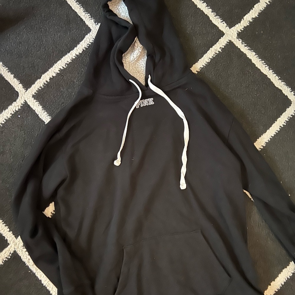 Black Victoria Sceret/PINK hoodie with Sherpa lining in hood